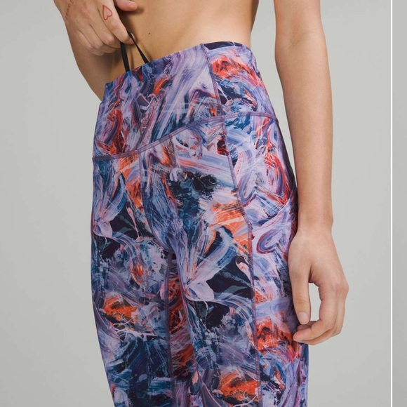 79. Lululemon Fast & Free Brushed Fabric HR Tight 28” Atmospheric Purple Multi - Picture 3 of 7